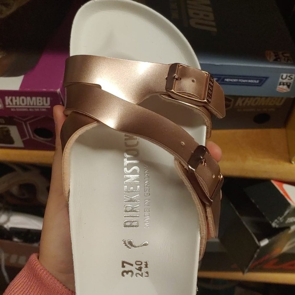 Birkenstock Yao Balance Women's Leather Sandals, Metallic Copper - Picture 5 of 7